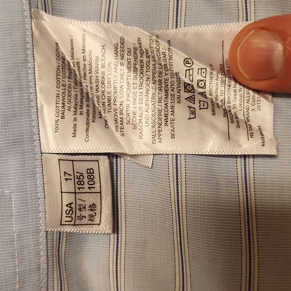 Brooks Brothers 346 Button Down Long Sleeve Slim Fit Casual Dress Shirt - Picture 12 of 14